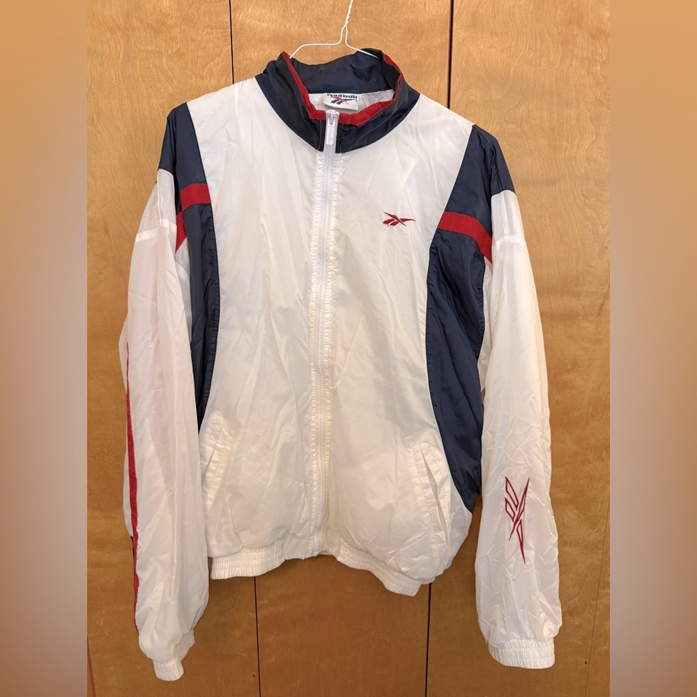 Vintage 90s Reebok Colorblock Spellout Windbreaker Jacket Mens Large